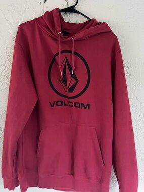 Volcom Red Pullover Hoodie with Black Logo